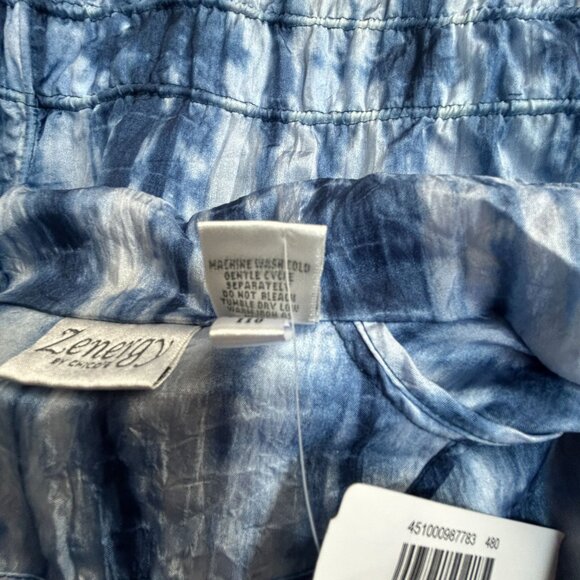 Chico's Zenergy Rain Water Isle Jacket Size 0 Blue White Tie-Dye Zip Front New - Picture 4 of 8